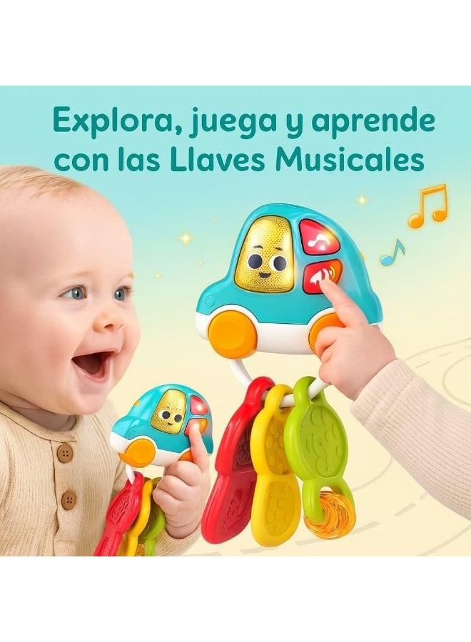 Hola Smart Musical Car Keychain Toy for Babies – Baby Rattle, Teether & Light Up with Sound Effects, Flashing Lights – Learning Infant Toys for 9 Months+ – Toddler Baby Boy Girl Gift - Image 3