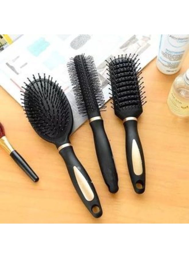 يوكانبي طقم 3 فرش تصفيف الشعر – فرشاة مبطنة، فرشاة تهوية، وفرشاة دائرية لتجعيد الشعر وزيادة الحجم وتدليك فروة الرأس - Image 1