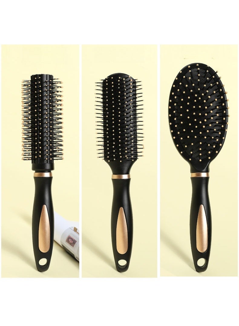 يوكانبي طقم 3 فرش تصفيف الشعر – فرشاة مبطنة، فرشاة تهوية، وفرشاة دائرية لتجعيد الشعر وزيادة الحجم وتدليك فروة الرأس - Image 5