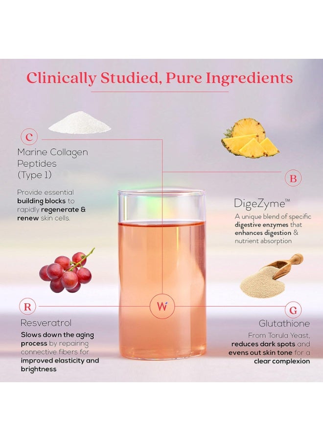 WELLBEING NUTRITION Glow Collagen with Glutathione | Collagen Supplements for Women & Men | Marine Collagen Powder with SkinAxÂ², Resveratrol, Bromelain & Goji Berry | 250g - Tropical Bliss Flavor Pack of 2 - Image 3