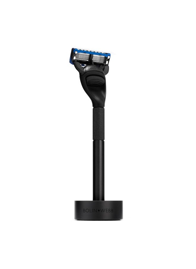 Bolin Webb Olin Webb Razor And Stand Fitted With Gillette Fusion5 Blade (Black)  - Image 1