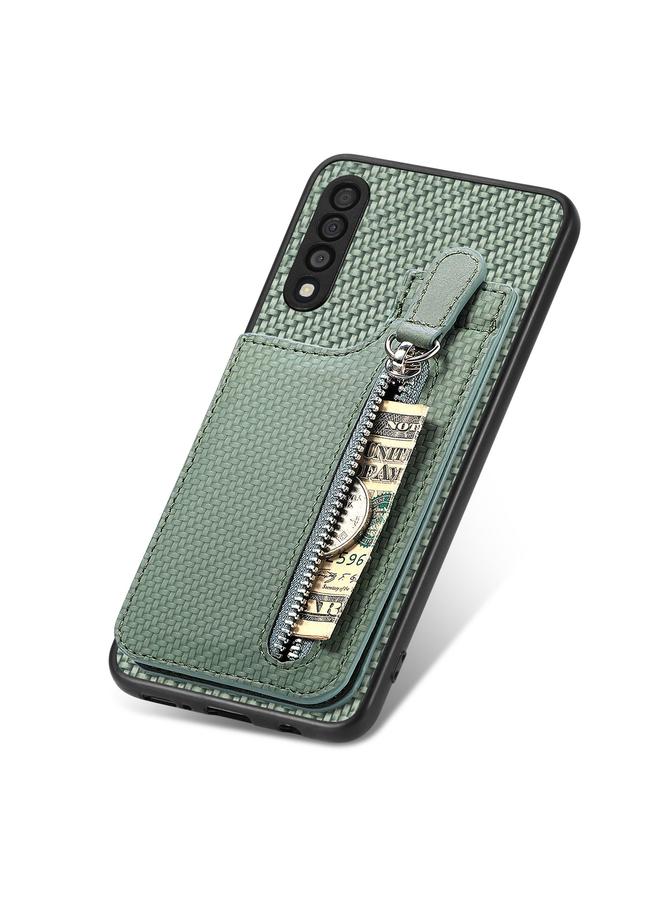 S-TOP Case For Samsung Galaxy A50 Carbon Fiber Vertical Flip Zipper Wallet Phone Case - Image 4