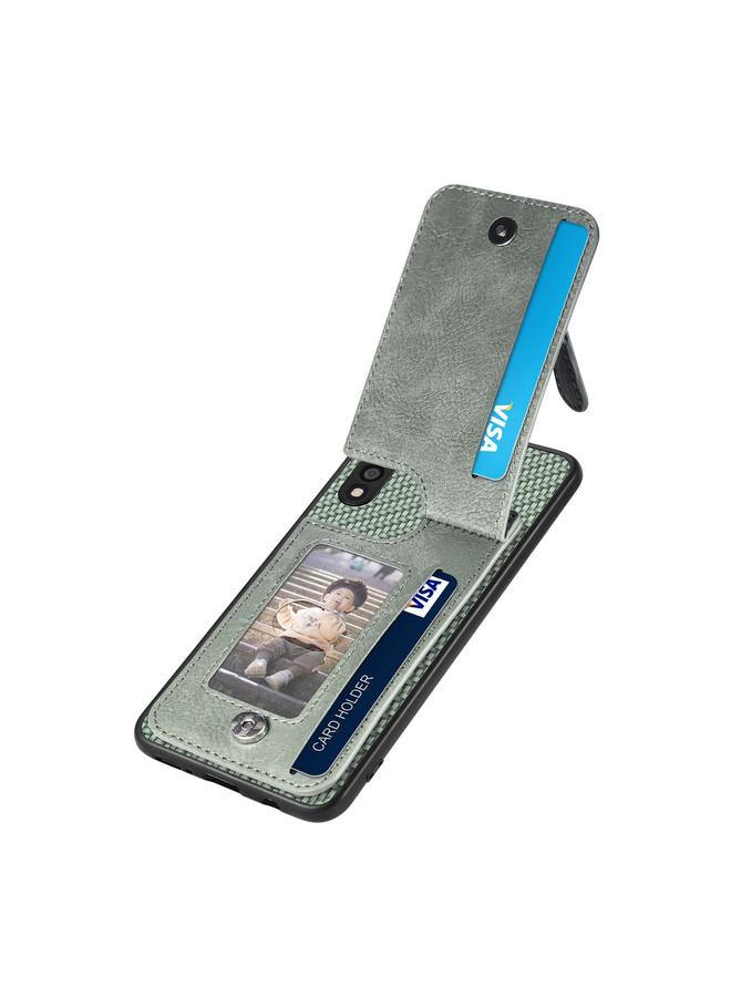 S-TOP Case For Samsung Galaxy A50 Carbon Fiber Vertical Flip Zipper Wallet Phone Case - Image 3