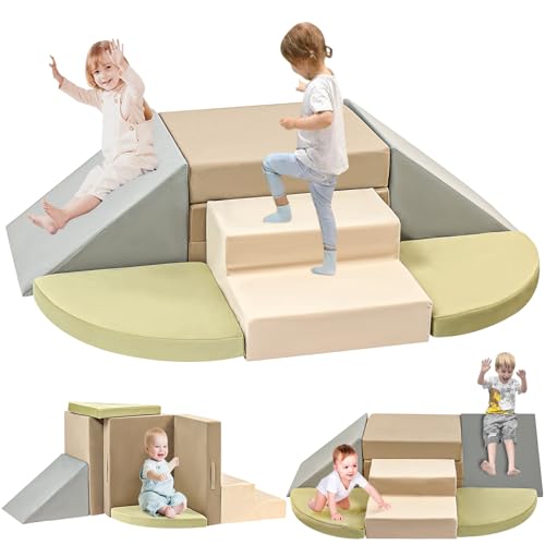 Erament 6Piece Toddler Climbing Toys Indoor Foam Climbing Toys for Toddlers Soft Play Baby Climbing Blocks for Crawling and Sliding Safe Climbing Play Set Indoor Gym Equipment for Toddler13 Infant Baby - Image 1