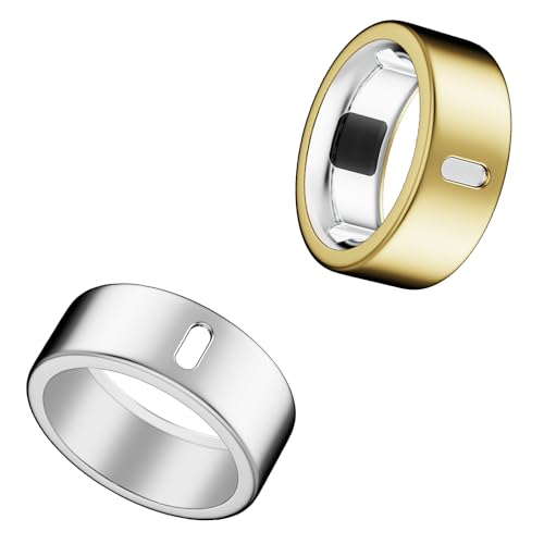 Snyeest Cover Compatible for Oura Ring Gen 4/Gen 3 Horizon/Gen 3 Heritage,(NOT Compatible with Oura Ring 4-Ceramic), Charging Directly,Rugged TPU Finger Protector for Workout Women Men-Silver+Gold-Size 8 - Image 1