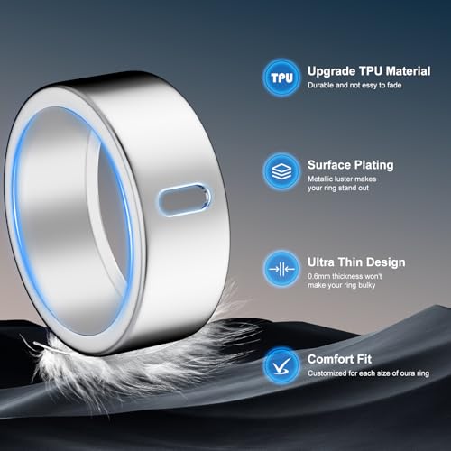 Snyeest Cover Compatible for Oura Ring Gen 4/Gen 3 Horizon/Gen 3 Heritage,(NOT Compatible with Oura Ring 4-Ceramic), Charging Directly,Rugged TPU Finger Protector for Workout Women Men-Silver+Gold-Size 8 - Image 4
