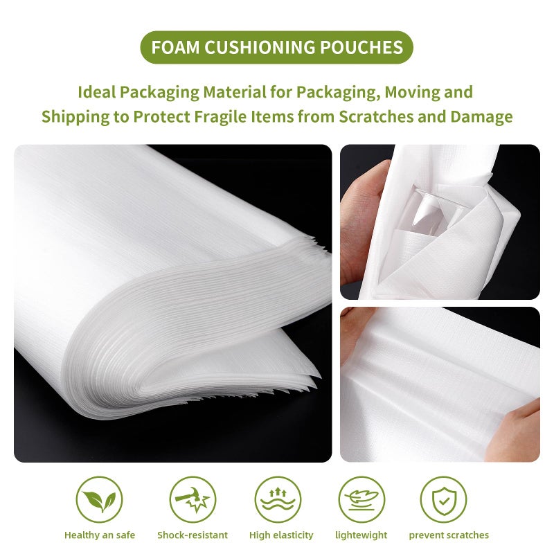 EPHECH 50PCS Foam Pouches 16x24Inch, Cushion Foam Wrap Pouches for Moving and Packing, Double PO Films Foam Wrap Pouches for Protect Large Dish, Book, Photo Frame, Canvas Artwork and Fragile Items - Image 3
