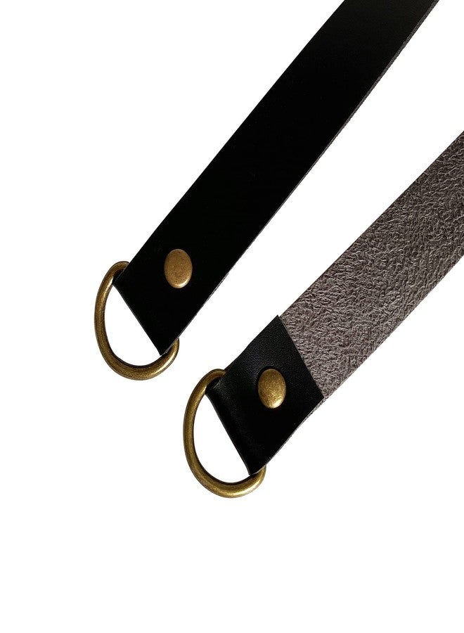 ZILucky Set of 2 Leather Curtain Tie Backs, Minimalist Leather Drapery Tiebacks, Window Treatment Holdbacks, Housewarming Gift, Modern Home Decor Accessories (Black) - Image 3