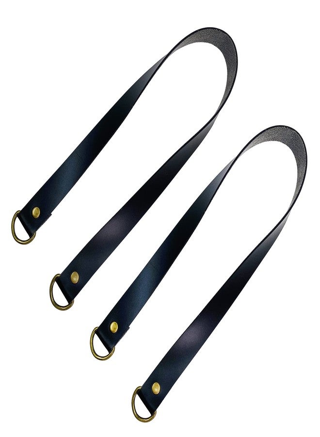ZILucky Set of 2 Leather Curtain Tie Backs, Minimalist Leather Drapery Tiebacks, Window Treatment Holdbacks, Housewarming Gift, Modern Home Decor Accessories (Black) - Image 2