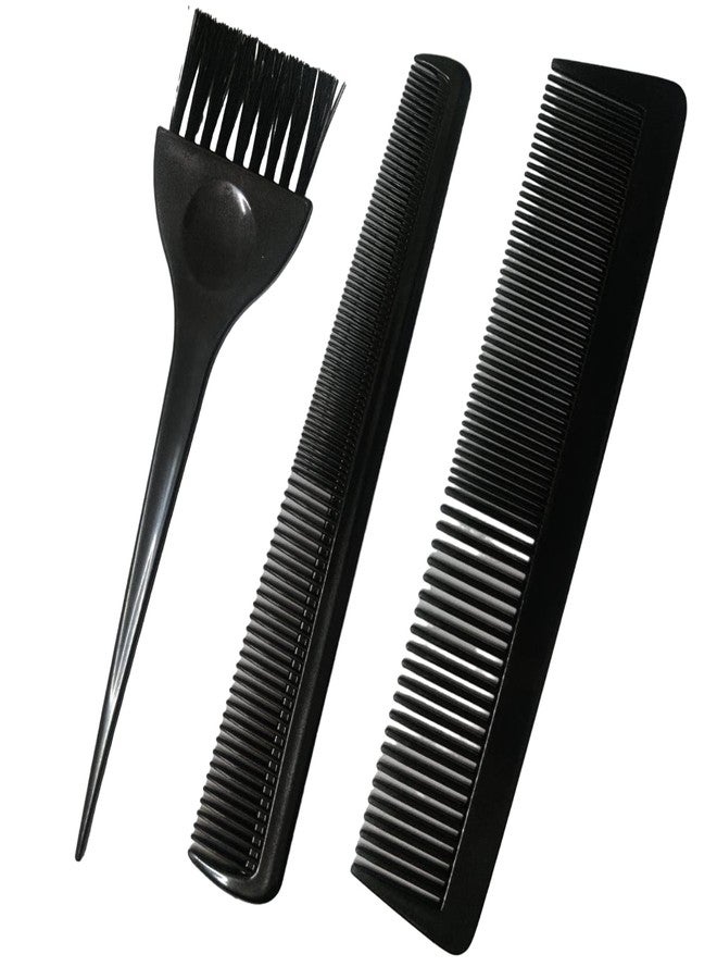 Ghelonadi Hair Diy Brush with Black Hair Comb Set, Hairdressing Combs Professional Fine and Wide Tooth Hair Barber Comb for All Hair Types_3 Pieces - Image 1