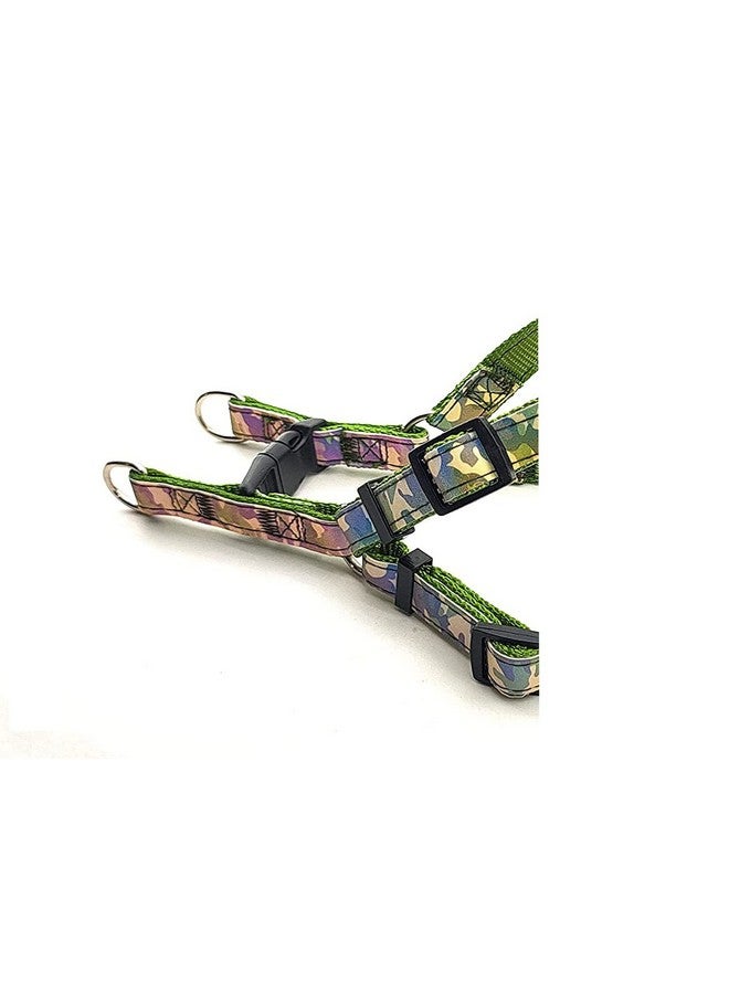 Puppy Nylon Soft Reflective Harness And Leash Set | Adjustable Breathable Long Harness | Color-Full Printed Ribbon Stitched Harness And Leash For Puppy, Small Dogs & Cats 20Mm (Color May Vary) - Image 4