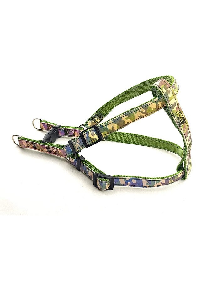 Puppy Nylon Soft Reflective Harness And Leash Set | Adjustable Breathable Long Harness | Color-Full Printed Ribbon Stitched Harness And Leash For Puppy, Small Dogs & Cats 20Mm (Color May Vary) - Image 2