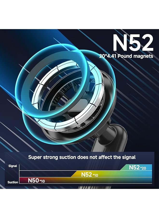 إكسفور يناسب حامل الهاتف المغناطيسي القوي للسيارة Magsafe لهاتف Iphone، حامل لوحة القيادة بدون استخدام اليدين لهاتف iPhone ملحقات حامل السيارة Magsafe لهاتف Iphone 14 Pro Plus 12/13 جميع الهواتف - Image 4