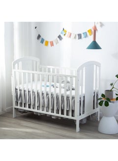 JSD JSD Grey Ruffled Crib Bed Skirt Double Layer Nursery Toddler Dust Ruffle Bedding Skirt 14" Deep Drop  - Image 4