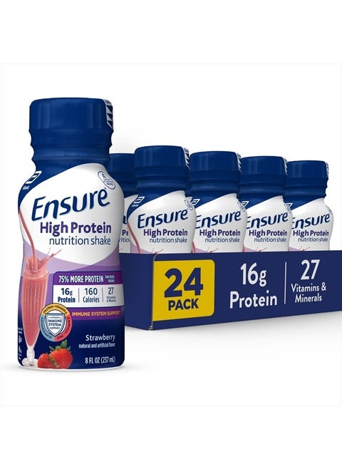 High Protein Strawberry Nutrition Shake, 24 Pack