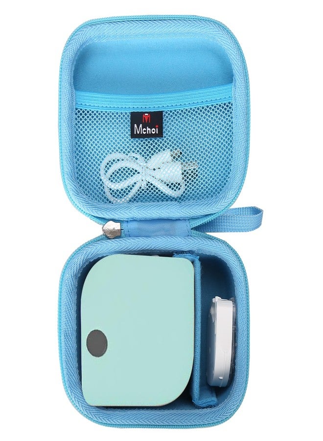 مشوي جراب Mchoi الصلب مناسب لطابعة الملصقات Phomemo P12/P12 Pro وأشرطة الملصقات، جراب واقٍ مقاوم للماء والصدمات لطابعة الملصقات المحمولة باليد (أزرق) - Image 2