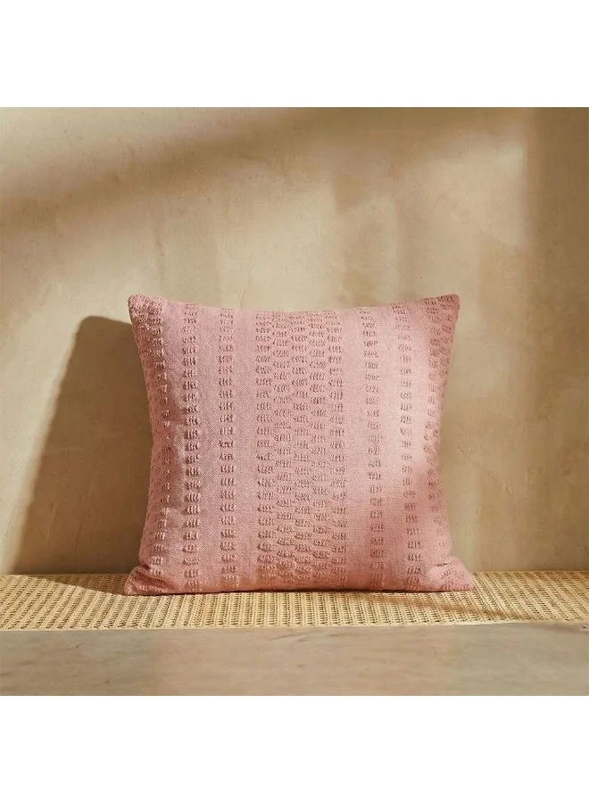 دانوب هوم Danube Home Gleam Dyed Open Weave Cushion Cover Rose 45x45 cm | Cotton Couch Pillow Cover For Living Room, Bed Room