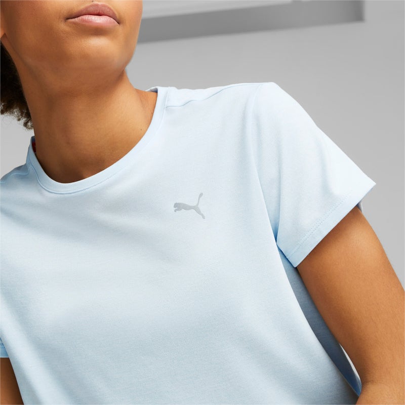 PUMA RUN FAVOURITE Heather Womens Blue Running T-shirt - Image 4