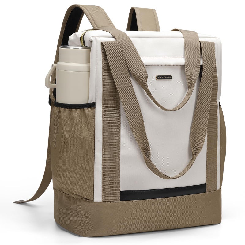 GOLF QUALITY Laptop Backpack for Women,Adjustable Tote Work Business Backpack,TravelPersonal Carry On Bag,17.3Inch,WChampagne - Image 1