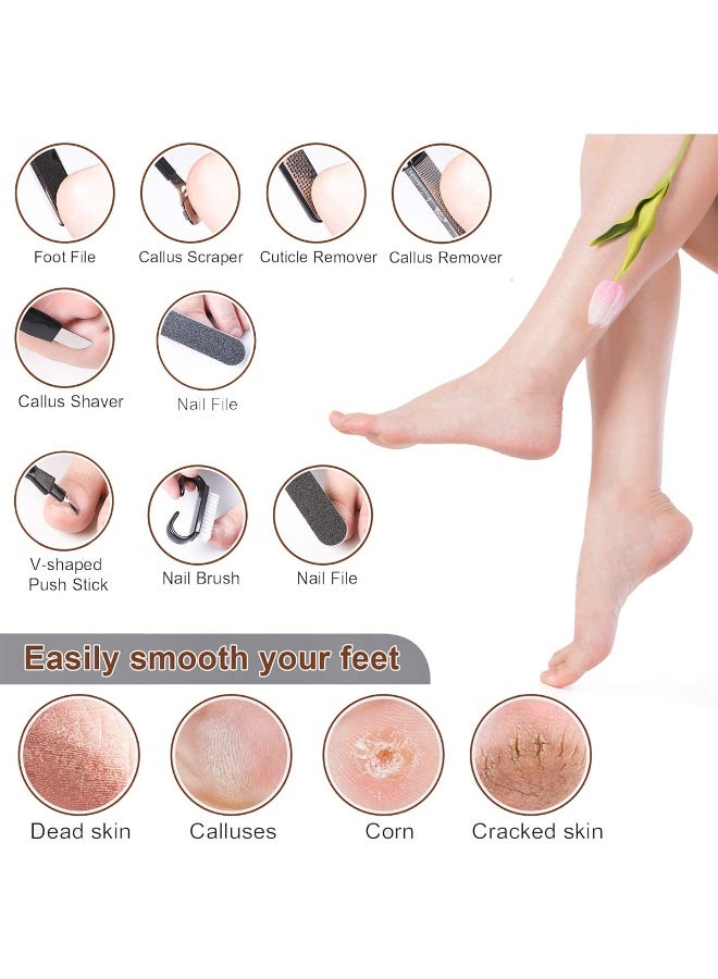 10 في 1 القدم إصلاح مجموعة, القدم إصلاح أداة سبا مجموعة, الفولاذ المقاوم للصدأ القدم الرعاية مجموعة, القدم قشرة القدم إصلاح مجموعة, القدم ملف مجموعة, القدم إزالة Callum جهاز (أسود) - Image 2