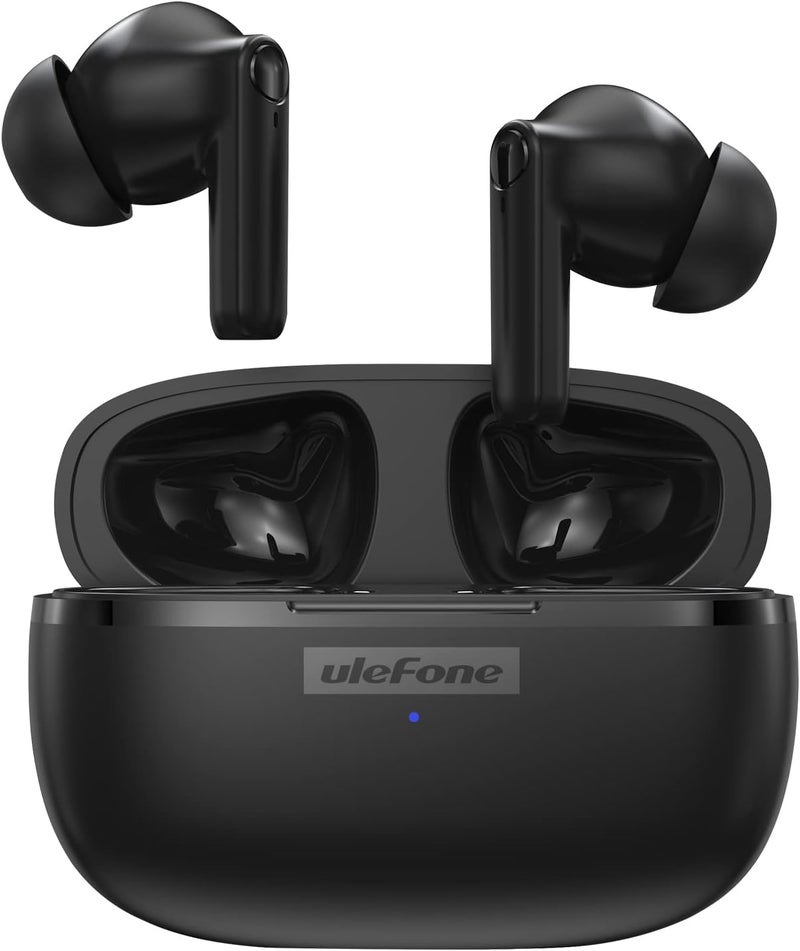 Ulefone Wireless Earbuds, Bluetooth Headphones in Ear Microphone, Bluetooth 5.1, Type-C Charging, Touch Control, LED Display, for iPhone/Android/IOS, Black - Image 1