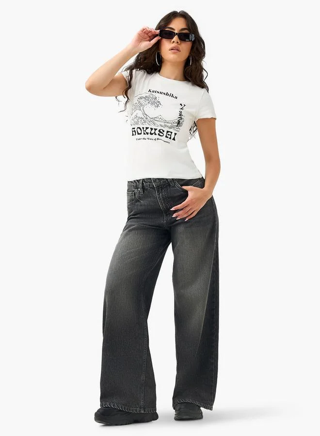 SP Characters Katsushika Hokusai Print T-shirt