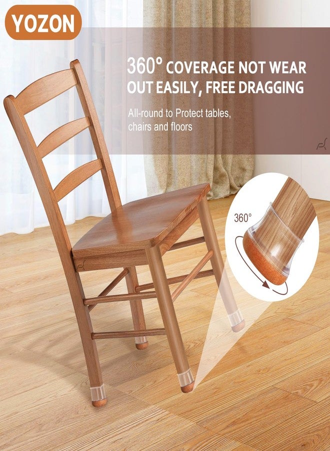 YOZON 2023 New Leg Floor Protector Chair Sliders Rubber Protectors for Hardwood Floors Felt Furniture Pads Silicone Caps 32Pack Clear Large (Fit:1.21"-1.6") - Image 3