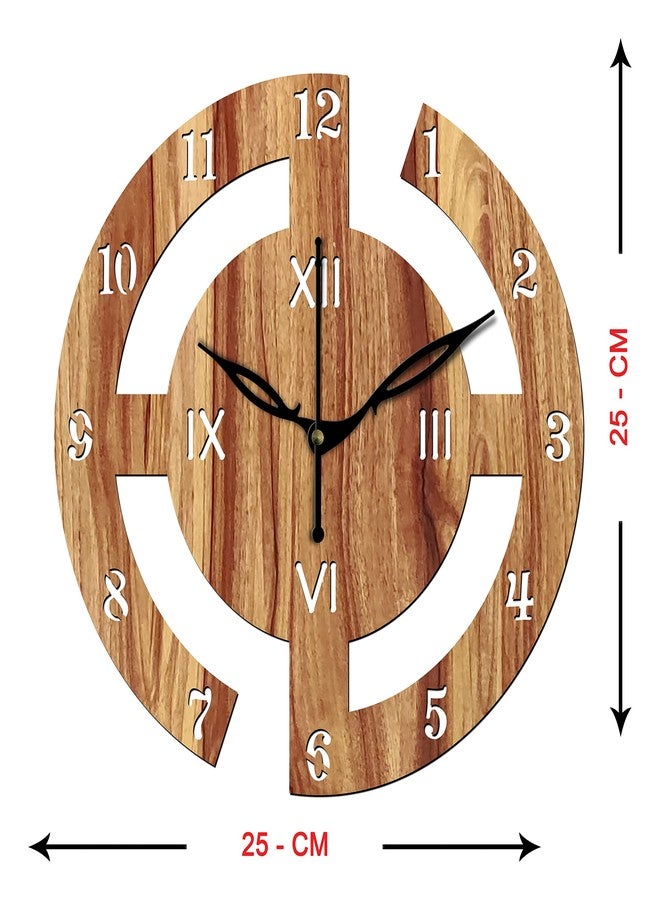 Freny Exim 10" Inch Wooden Wall Clock (Beige, Small Size, 25cm x 25cm)-027 - Image 4