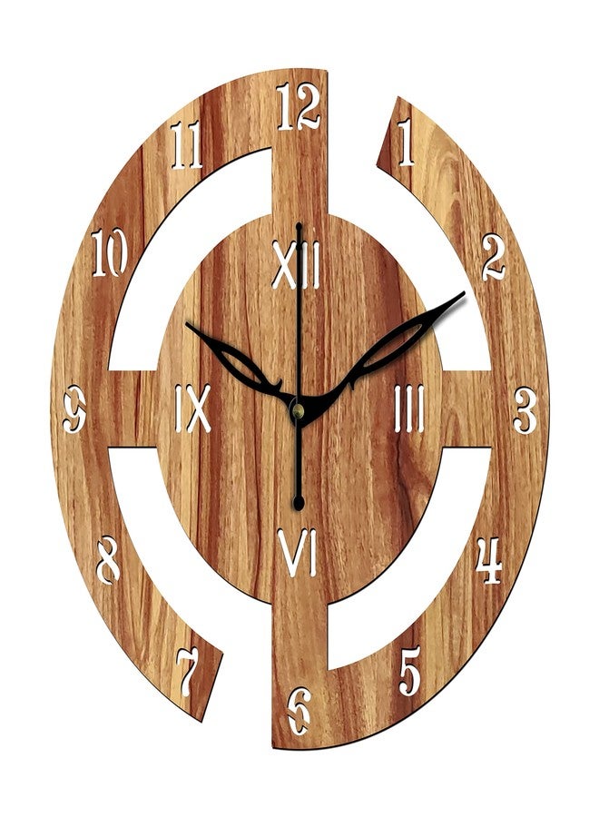 Freny Exim 10" Inch Wooden Wall Clock (Beige, Small Size, 25cm x 25cm)-027 - Image 1