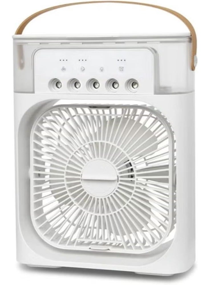 دريمزون مروحة مكيف هواء محمولة، مبرد هواء تبخيري صغير مع 7 ألوان LED و3 سرعات للرياح و3 أوضاع رش لمكتبك أو طاولة القهوة