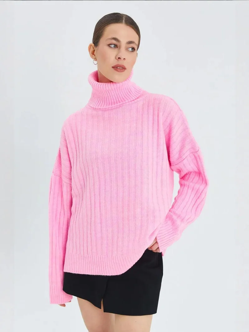 MixRay Mixray Oversize Ribbed Turtleneck Sweater