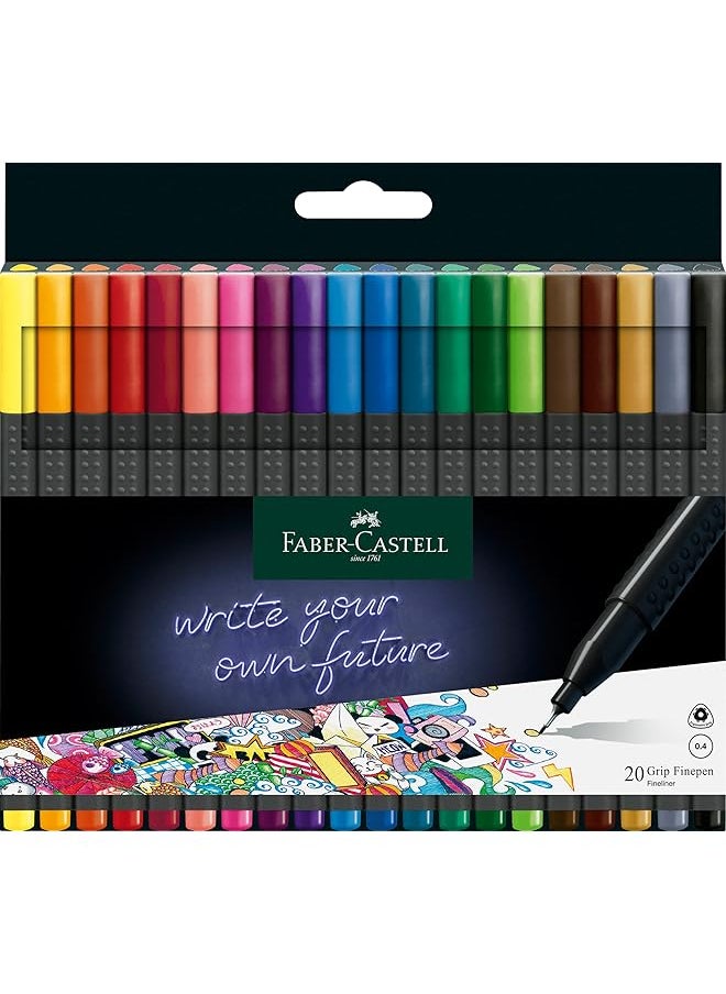 FABER-CASTELL - Grip Finepen Wallet Of 20 - Image 1