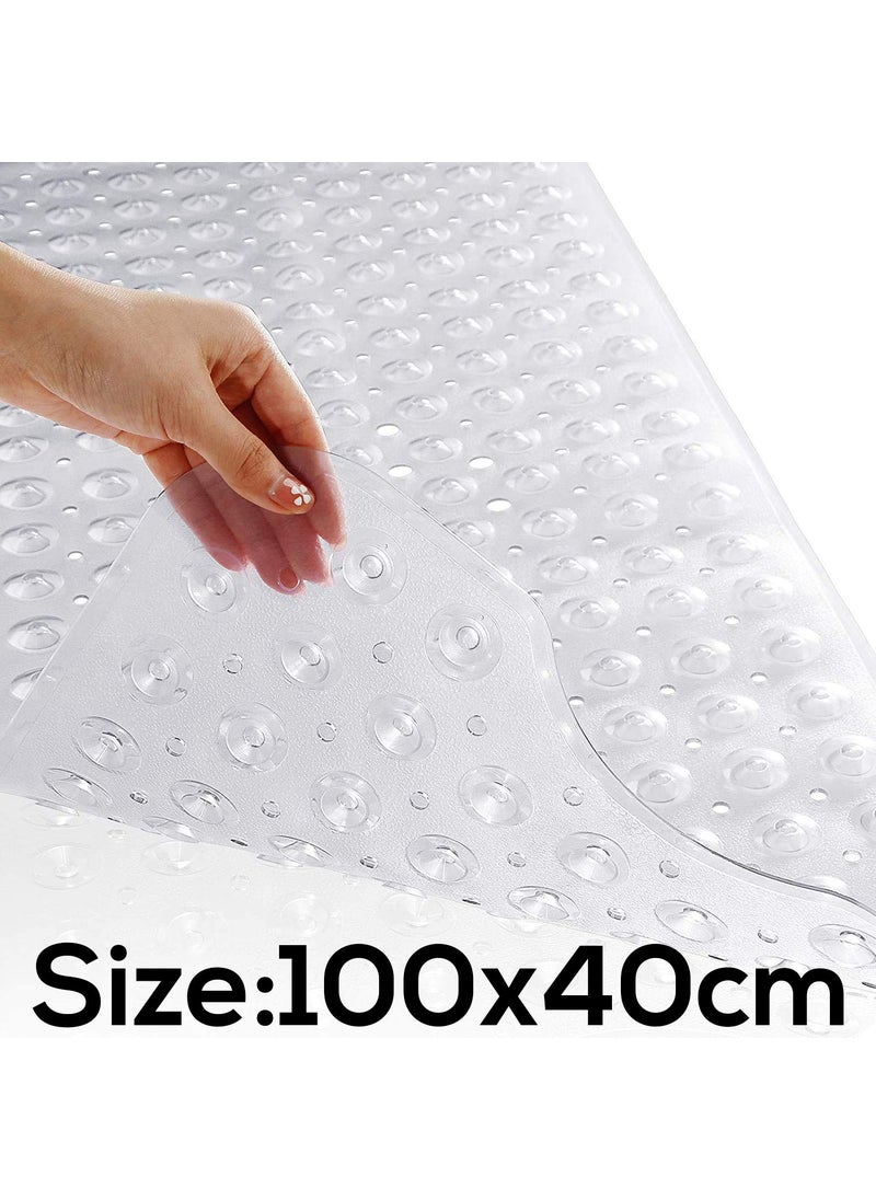 Lifekrafts Lifekrafts Anti-Slip Bathroom Shower Mat for Shower Area (Transparent, 100x40 cm)  - Image 2