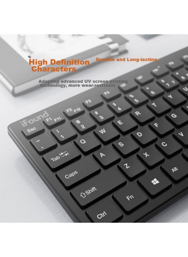 Ifound W226 Wireless Keyboard , Portable Office External Ultra-thin Laptop Keyboard, Wireless Mini Compact Keyboard, Business Black - Image 4