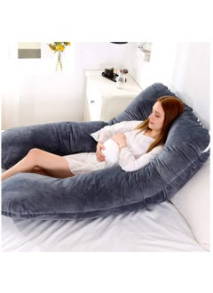Arabest Pregnancy Pillows, U Shaped Full Body Pillow for Sleeping Support, Maternity Pillow for Pregnant Women with Removable Velvet Cover, Grey  - Image 5