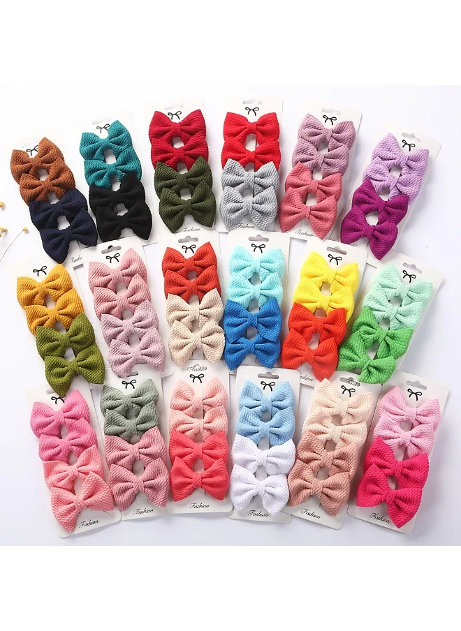D'Daniela D'Daniela Nisha Ribbon Bow Clip Set For Babies and Girls -  Cream & Pink