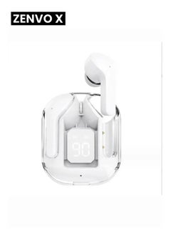 zenvo X Transparent Gen1 Digital Display Earbuds, TWS Wireless Bluetooth Headphones, Stereo In-Ear Headset Earphone  - Image 4
