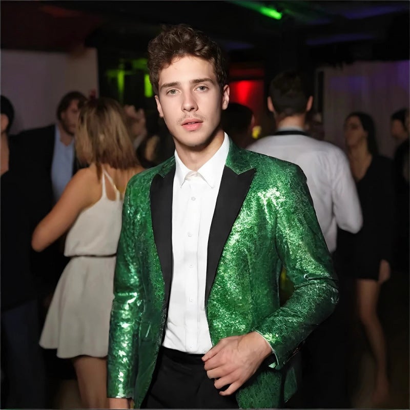 Performance Dress Gold Sequin Suit Korean Suit Nightclub Men'S Host Emcee Po Studio Jacket Men - Image 1