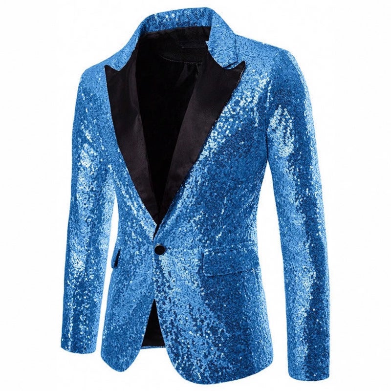 Performance Dress Gold Sequin Suit Korean Suit Nightclub Men'S Host Emcee Po Studio Jacket Men - Image 4