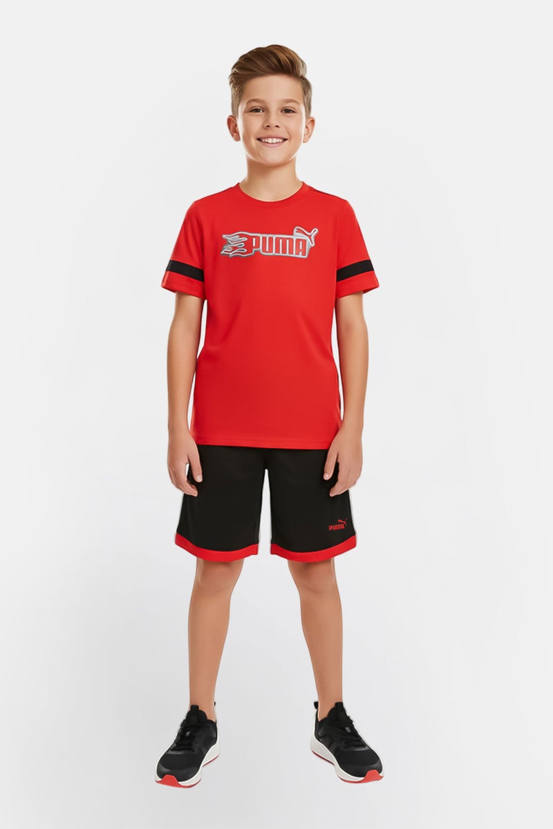 PUMA Kids Boy 2 Pieces Short Sleeve T-Shirt And Shorts Set, Multicolor - Image 1
