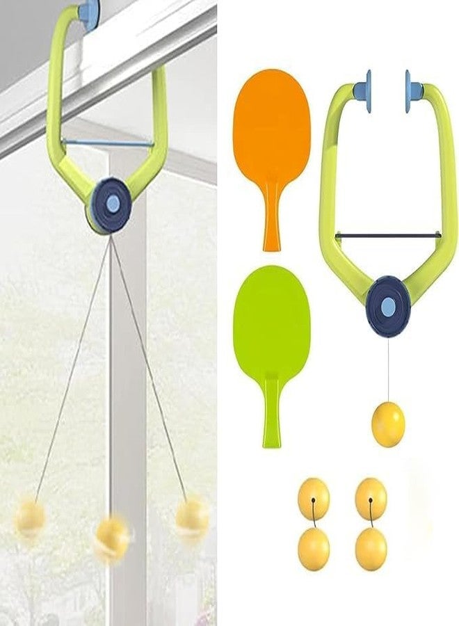 ADson™ Self-Training Table Tennis Set with Adjustable Height, 2 Paddles, Balls, for Kids and Adults - Image 1