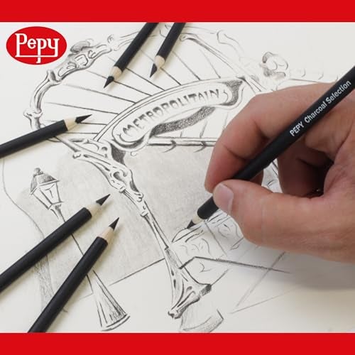 Pepy Professional Medium Charcoal Pencil Drawing Set – Set of 6 Pre-Sharpened Black Charcoal Pencils; Perfect for Drawing, Sketching, Blending and Shading - Image 5