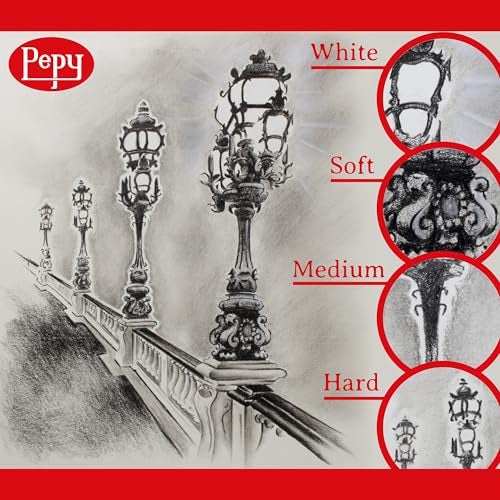 Pepy Professional Medium Charcoal Pencil Drawing Set – Set of 6 Pre-Sharpened Black Charcoal Pencils; Perfect for Drawing, Sketching, Blending and Shading - Image 3