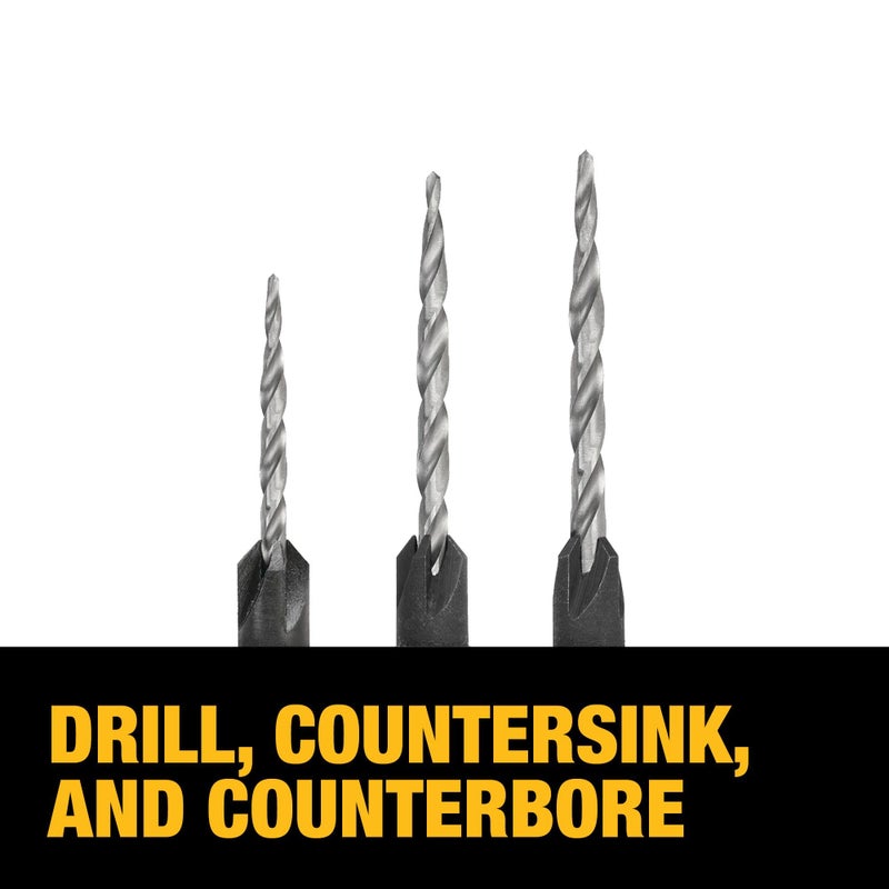 DEWALT Countersink Drill Bit Set #6, #8, #10, 3-Piece (DW2535) - Image 3