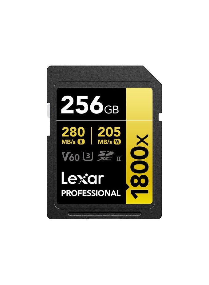 Lexar 256GB Professional 1800x UHS-II SDXC Memory Card - Image 1