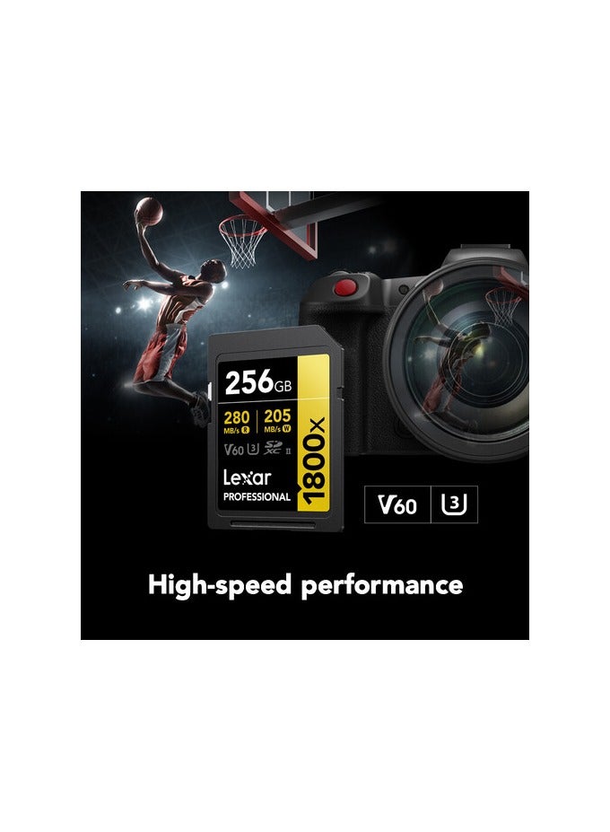 Lexar 256GB Professional 1800x UHS-II SDXC Memory Card - Image 3