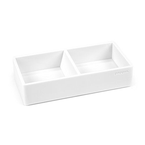 Poppin This & That Tray - Modular Desk Trays for Office Organization, Color-Coordinated Office Supplies for Desk (White, This & That Tray) - Image 1