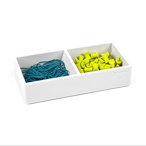 Poppin This & That Tray - Modular Desk Trays for Office Organization, Color-Coordinated Office Supplies for Desk (White, This & That Tray) - Image 2