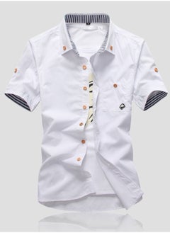 Generic Slim Version Handsome Standing Collar Short-sleeved Jacket Men White  - Image 1