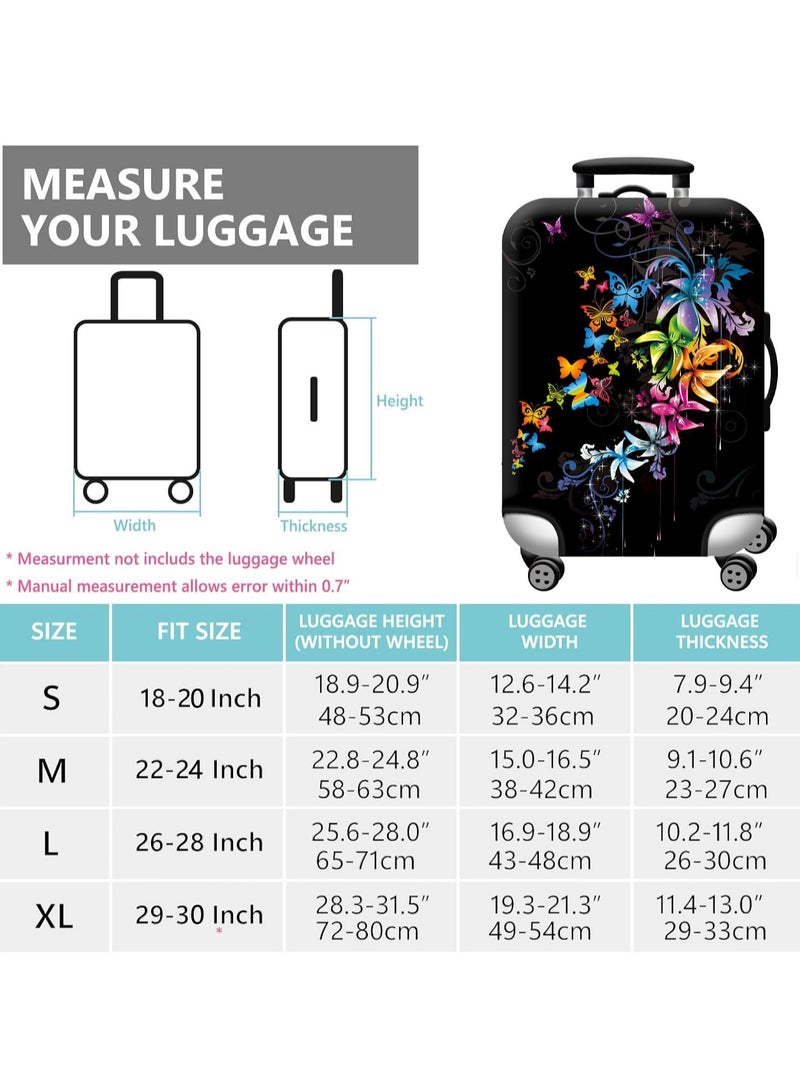 Travel Luggage Cover Washable Suitcase Cover Protector Anti-Scratch and Dust-Proof Suitcase Cover Fits 18/24/28/32 Inch Suitcase Spandex Protective Cover (Butterfly) - Image 4